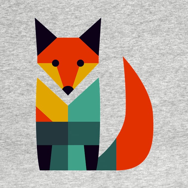 Mid Century Geo Fox by n23tees